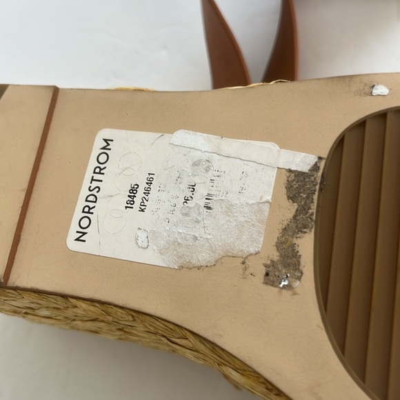 DONNA KARAN Pure $210 Lolah Ankle Strap Raffia Platform LEATHER Sandals Size 10 - Picture 10 of 10